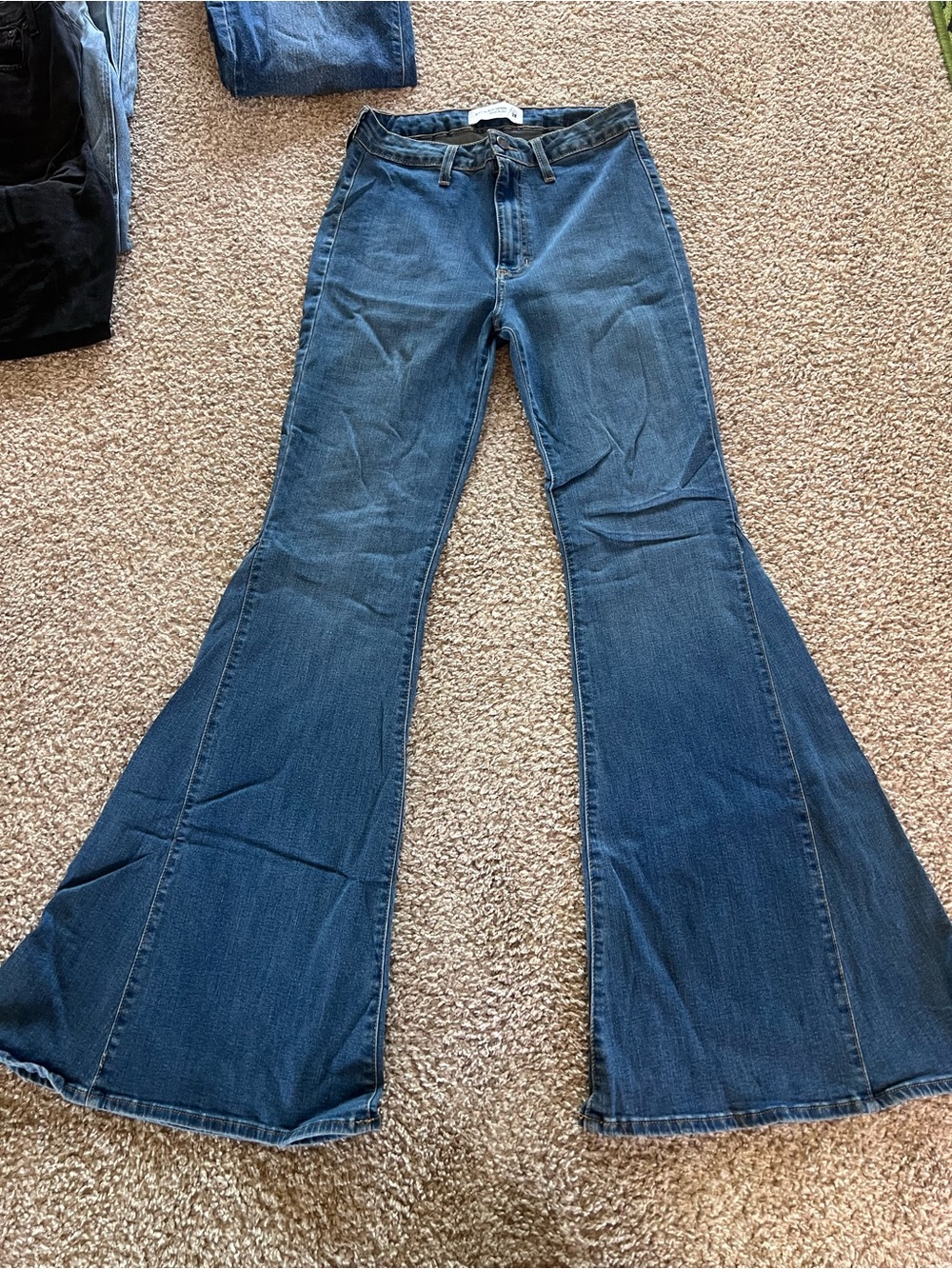 Just Black Dark Blue High-Rise Wide Leg Jeans